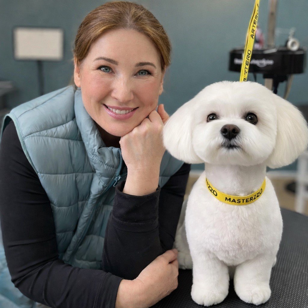 Tetiana Metsler mit Hund